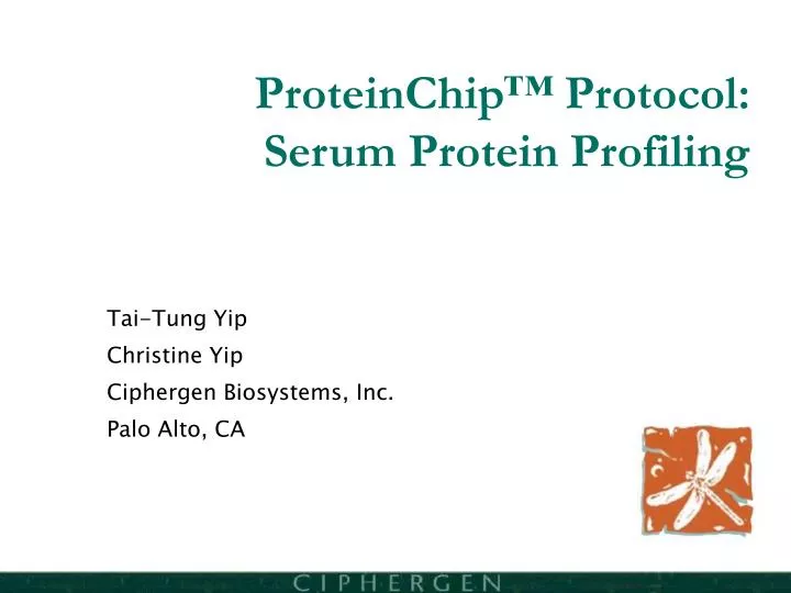 proteinchip protocol serum protein profiling