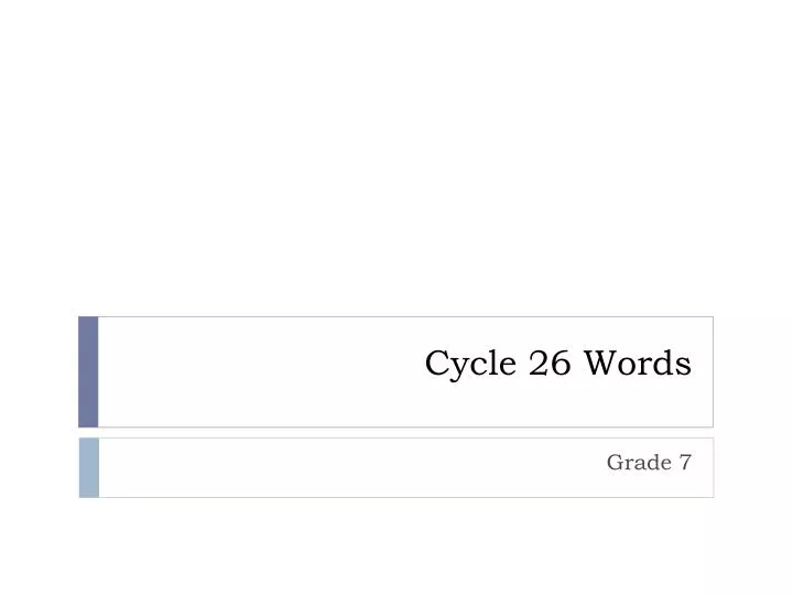 cycle 26 words