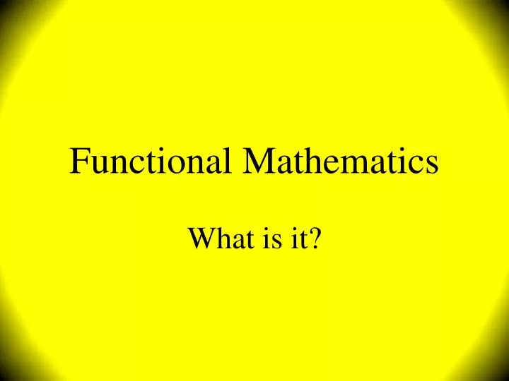 functional mathematics