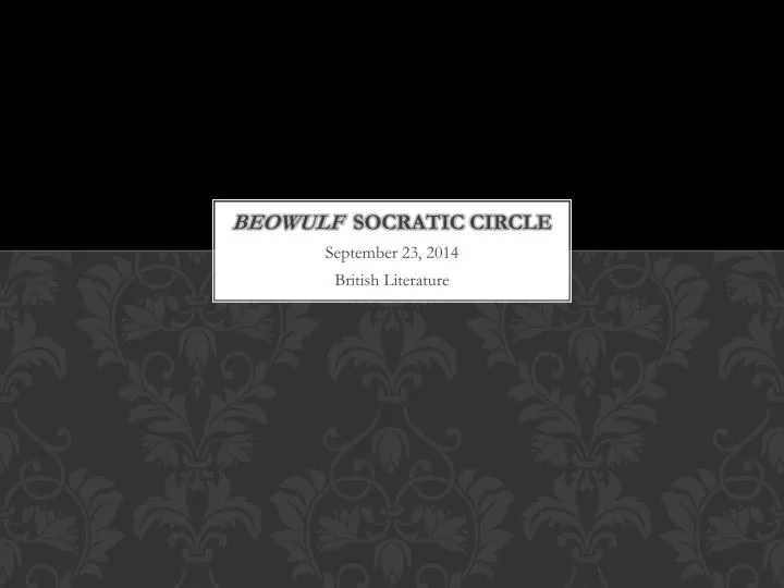 beowulf socratic circle