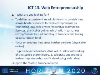 ICT 13. Web Entrepreneurship