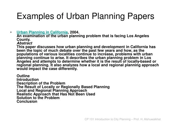 research paper topics urban planning