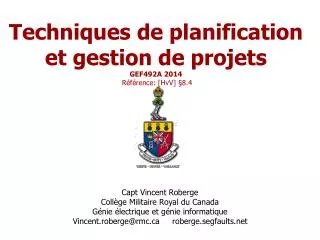 techniques de planification et gestion de projets gef492a 2014 r f rence hvv 8 4