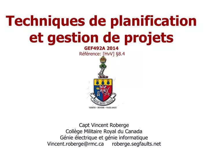 techniques de planification et gestion de projets gef492a 2014 r f rence hvv 8 4