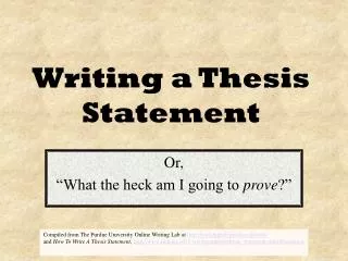 Writing a Thesis Statement