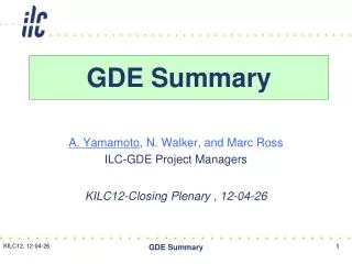 GDE Summary