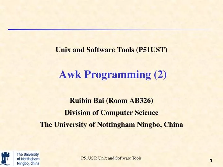 unix and software tools p51ust awk programming 2