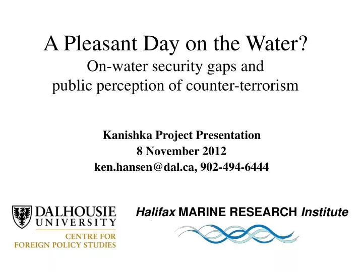 a pleasant day on the water on water security gaps and public perception of counter terrorism