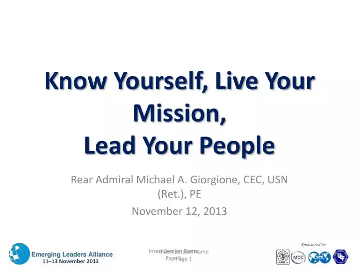 know yourself live your mission lead your people
