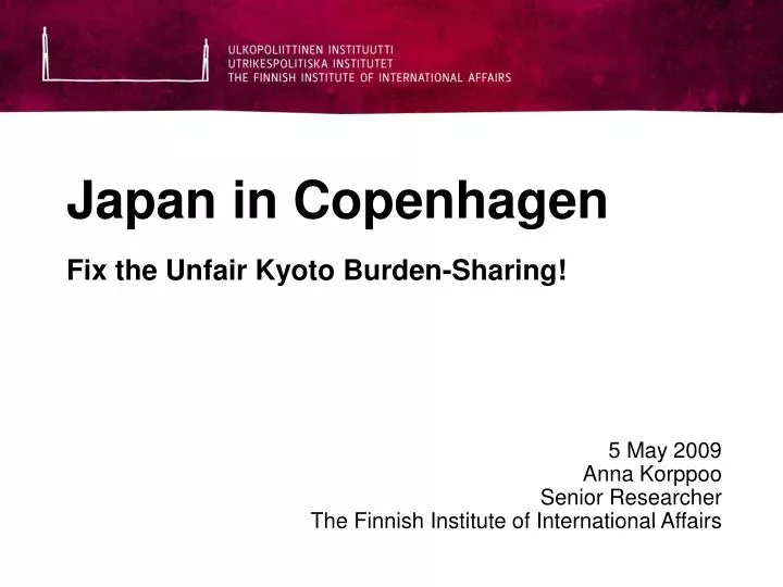 japan in copenhagen fix the unfair kyoto burden sharing