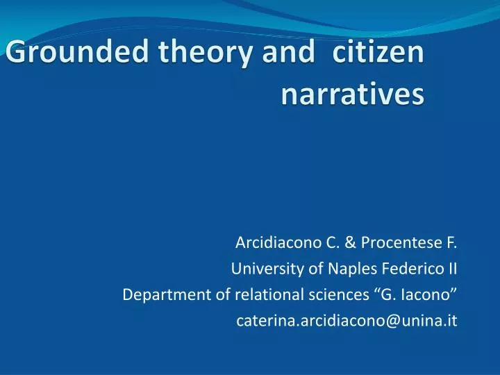 grounded theory and citizen narratives