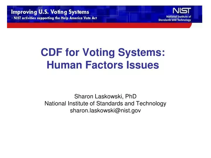 cdf for voting systems human factors issues