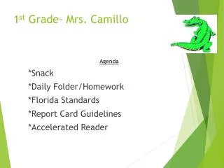 1 st Grade- Mrs. Camillo