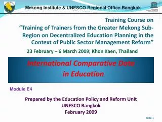 International Comparative Data in Education