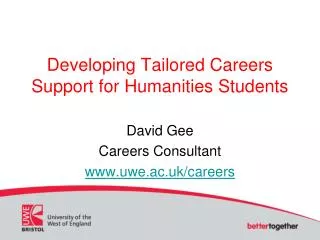Developing Tailored Careers Support for Humanities Students