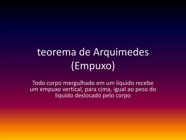 teorema de arquimedes empuxo