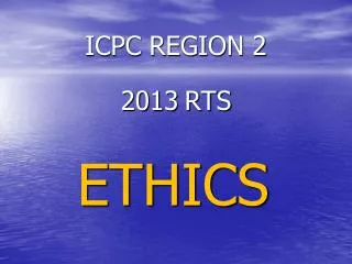 ICPC REGION 2 2013 RTS