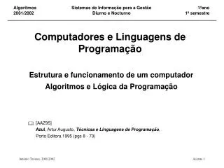 computadores e linguagens de programa o