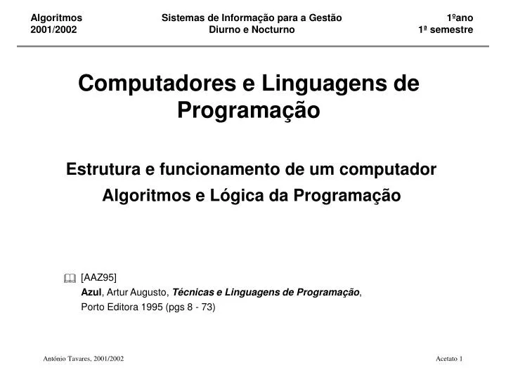 computadores e linguagens de programa o