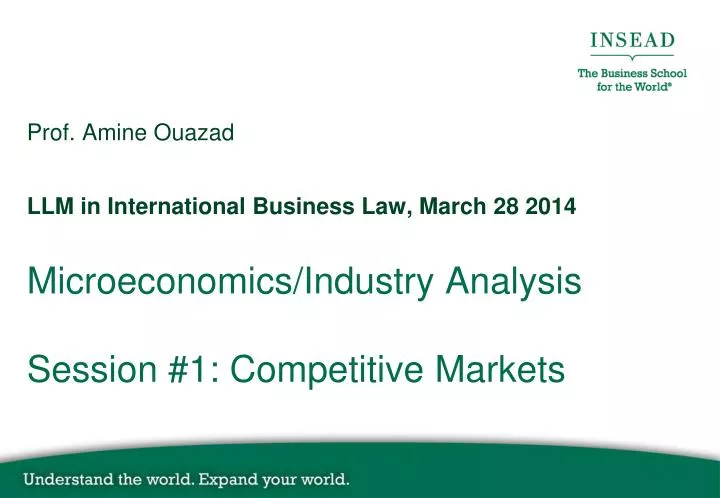 microeconomics industry analysis session 1 competitive markets