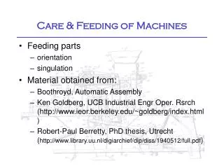 Care &amp; Feeding of Machines