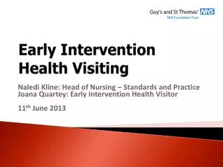 Early Intervention Health Visiting
