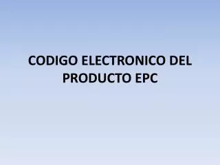 codigo electronico del producto epc