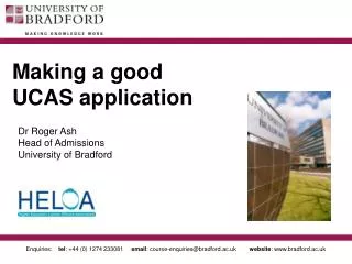 Making a good UCAS application