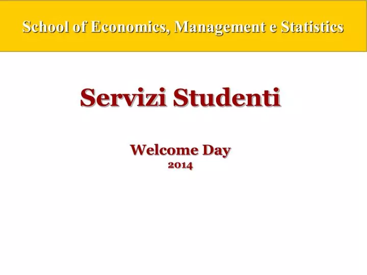servizi studenti welcome day 2014