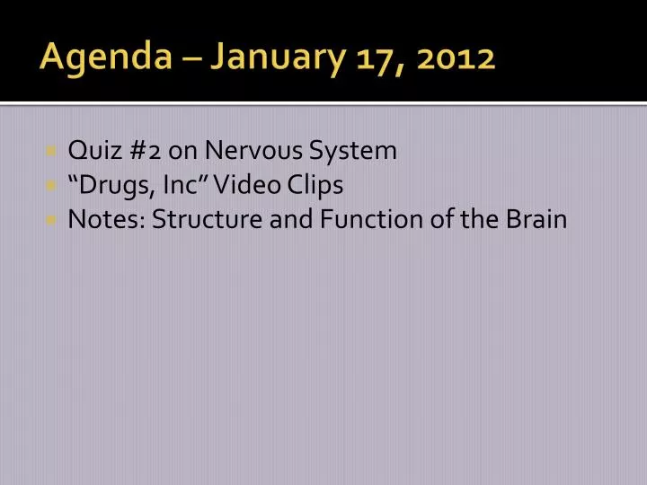 agenda january 17 2012