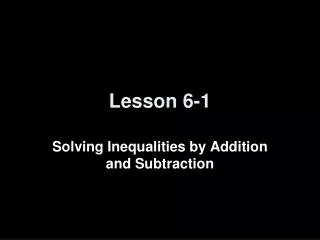 Lesson 6-1