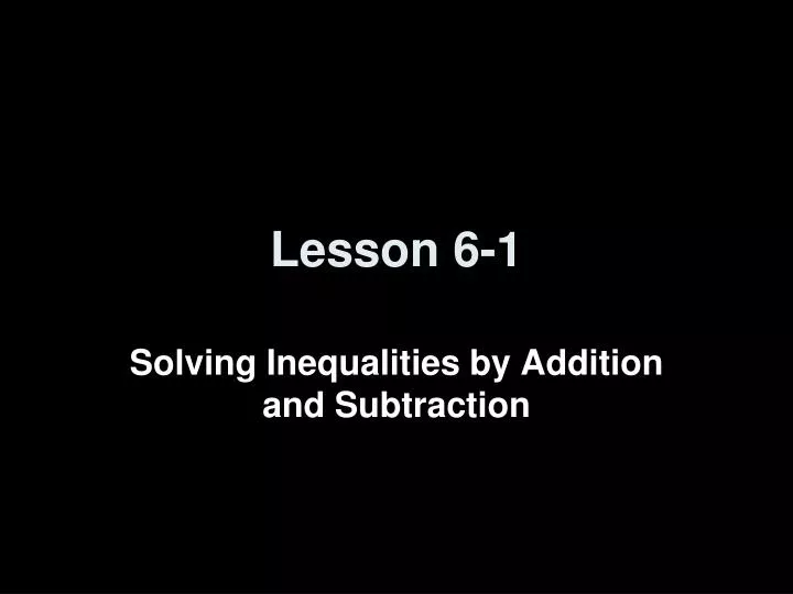 lesson 6 1