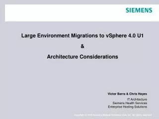 Large Environment Migrations to vSphere 4.0 U1 &amp; Architecture Considerations