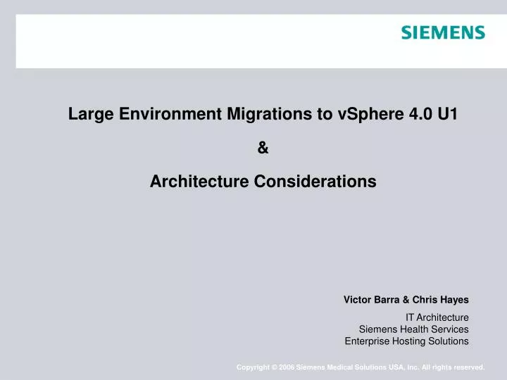 large environment migrations to vsphere 4 0 u1 architecture considerations