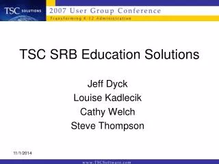 TSC SRB Education Solutions