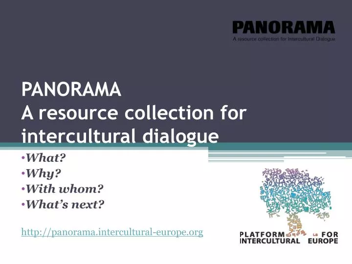 panorama a resource collection for intercultural dialogue
