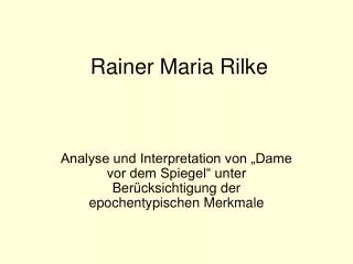 rainer maria rilke