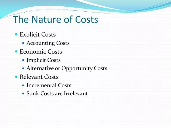 the nature of costs