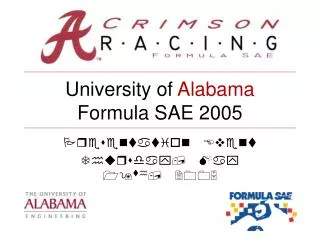 University of Alabama Formula SAE 2005