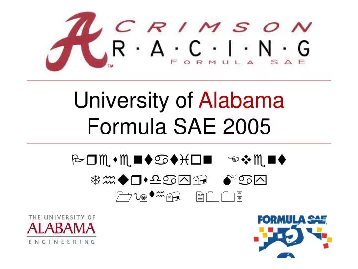 university of alabama formula sae 2005