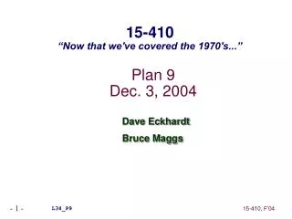 Plan 9 Dec. 3, 2004