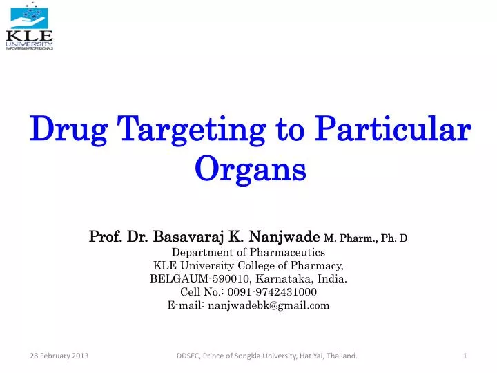 drug targeting to particular organs