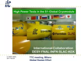 High Power Tests in the S1-Global Cryomodule