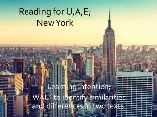 Reading for U,A,E; New York