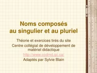 noms compos s au singulier et au pluriel