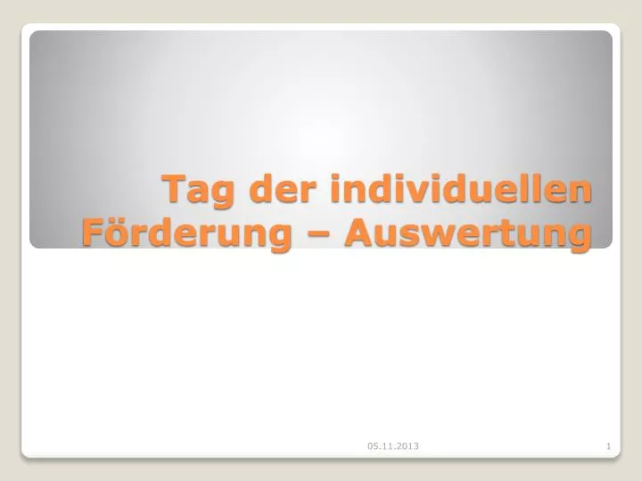 tag der individuellen f rderung auswertung