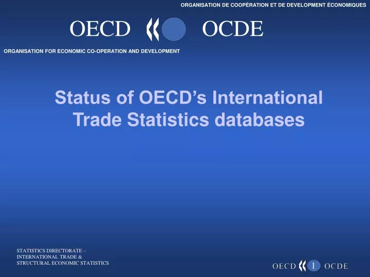 status of oecd s international trade statistics databases