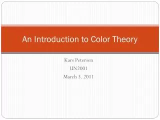 An Introduction to Color Theory