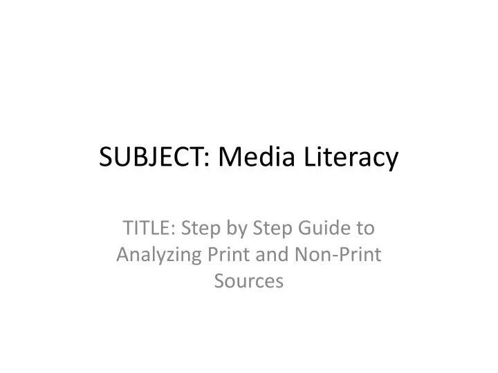 subject media literacy