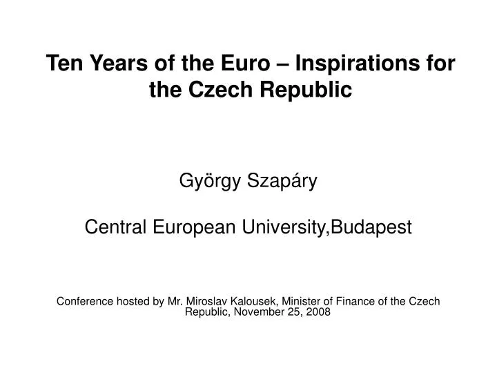 ten years of the euro inspirations for the czech republic